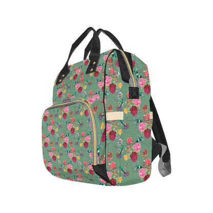 Hummingbird with Rose Themed Print Diaper Bag Backpack