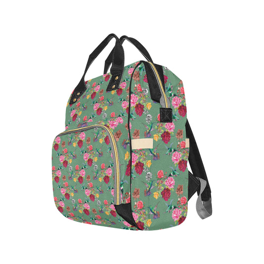 Hummingbird with Rose Themed Print Diaper Bag Backpack