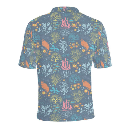 Seaweed Print Design LKS304 Men Polo Shirt