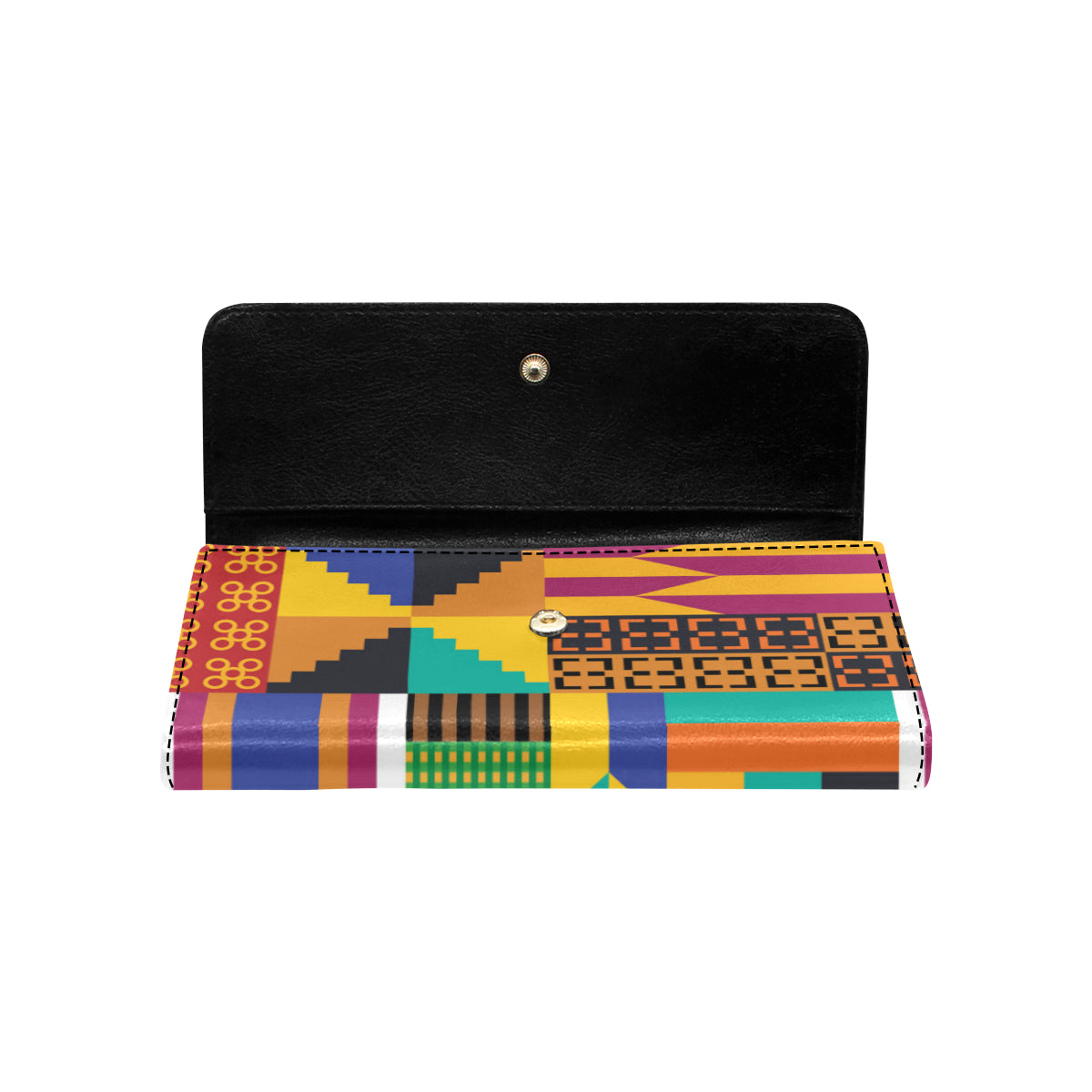 Kente Pattern Print Design 03 Women's Trifold Wallet