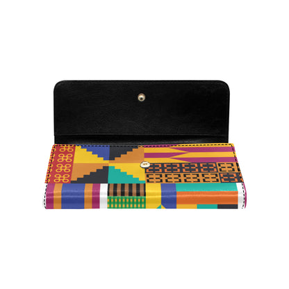 Kente Pattern Print Design 03 Women's Trifold Wallet
