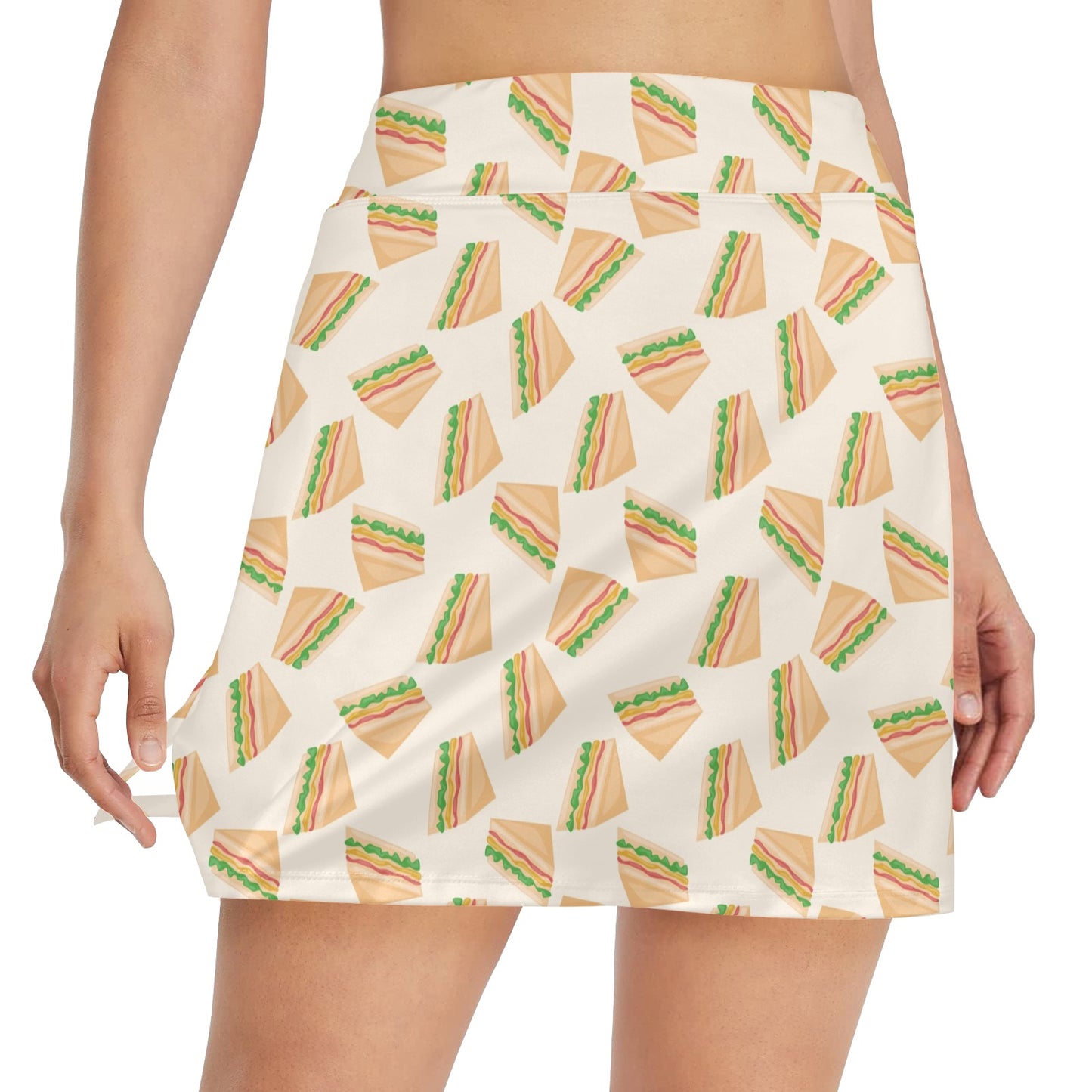 Sandwich Print Design LKS301 Women's Golf Skirt with Pocket