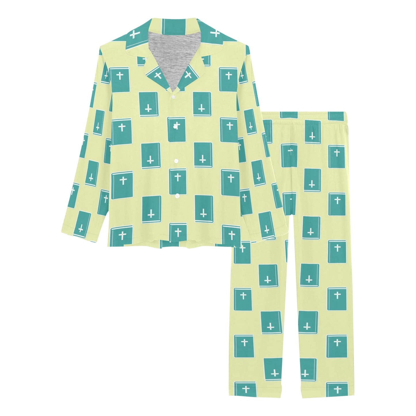 Bible Pattern Print Design 04 Women's Long Pajama Set