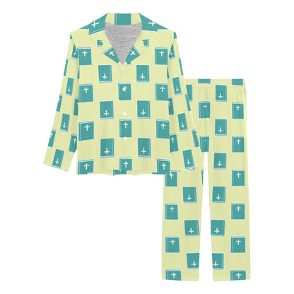 Bible Pattern Print Design 04 Women's Long Pajama Set