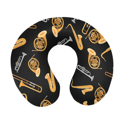 Jazz Pattern Print Design 01 U-Shaped Travel Neck Pillow