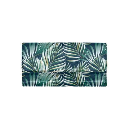 Sun Spot Tropical Palm Leaves Women's Trifold Wallet