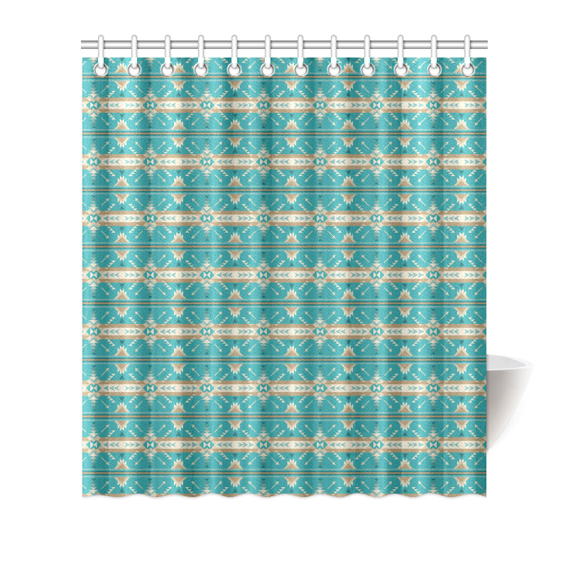 Southwest Native Design Themed Print Shower Curtain