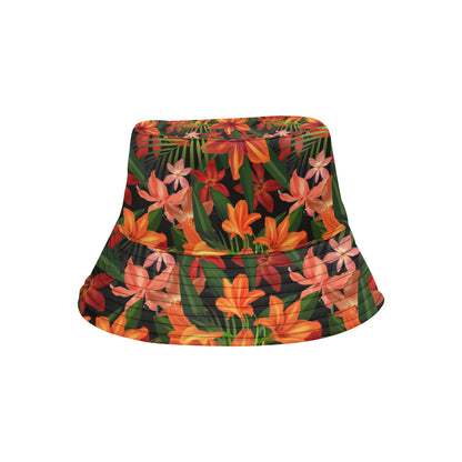 Amaryllis Pattern Print Design AL05 Unisex Bucket Hat
