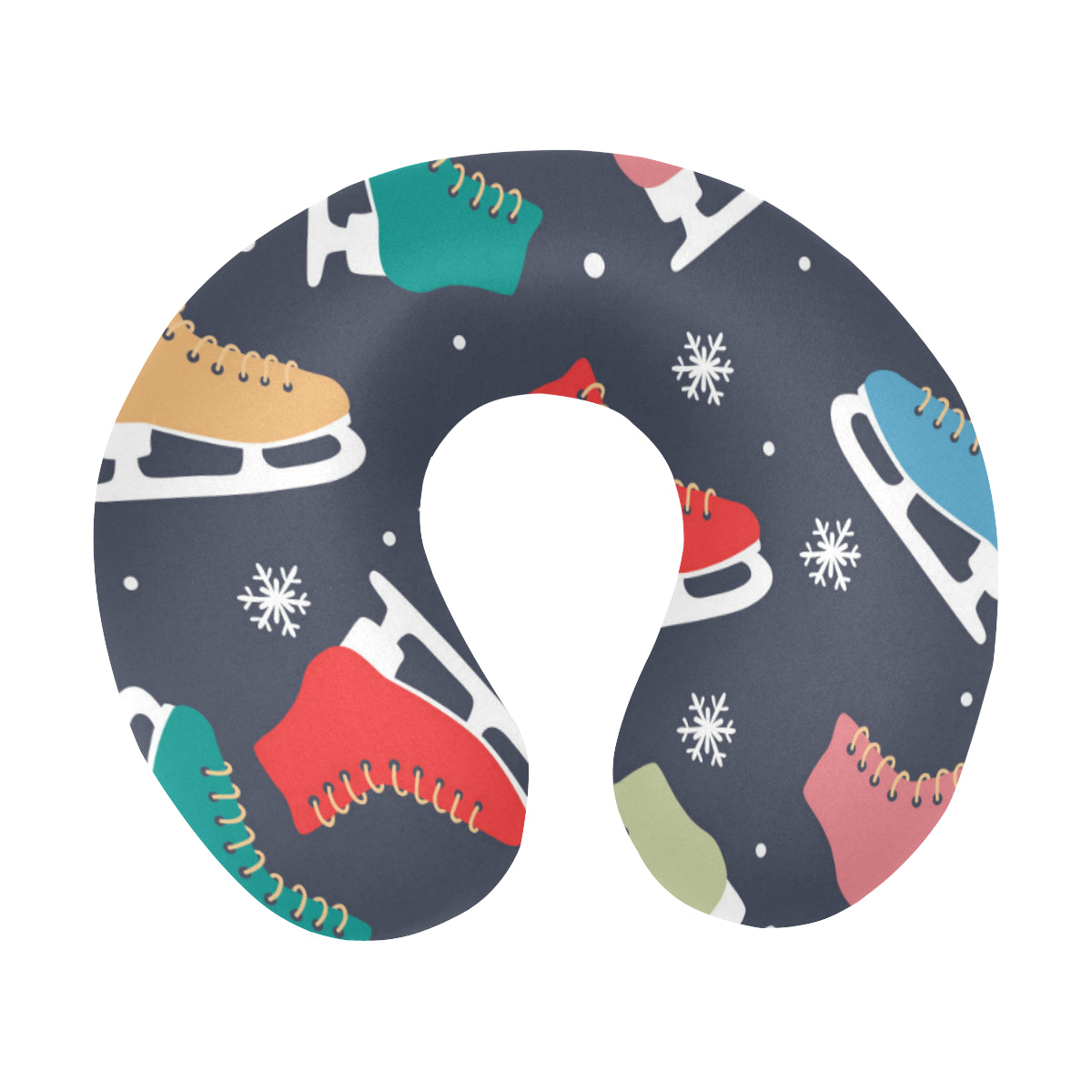 Ice Skate Pattern Print Design 04 U-Shaped Travel Neck Pillow