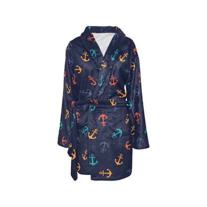 Anchor Pattern Print Design 05 Women's Fleece Robe
