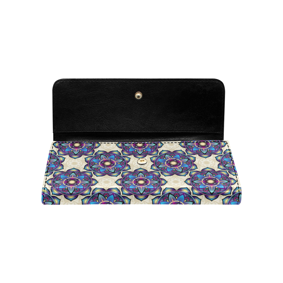 lotus Boho Pattern Print Design LO08 Women's Trifold Wallet