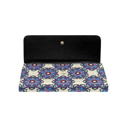 lotus Boho Pattern Print Design LO08 Women's Trifold Wallet