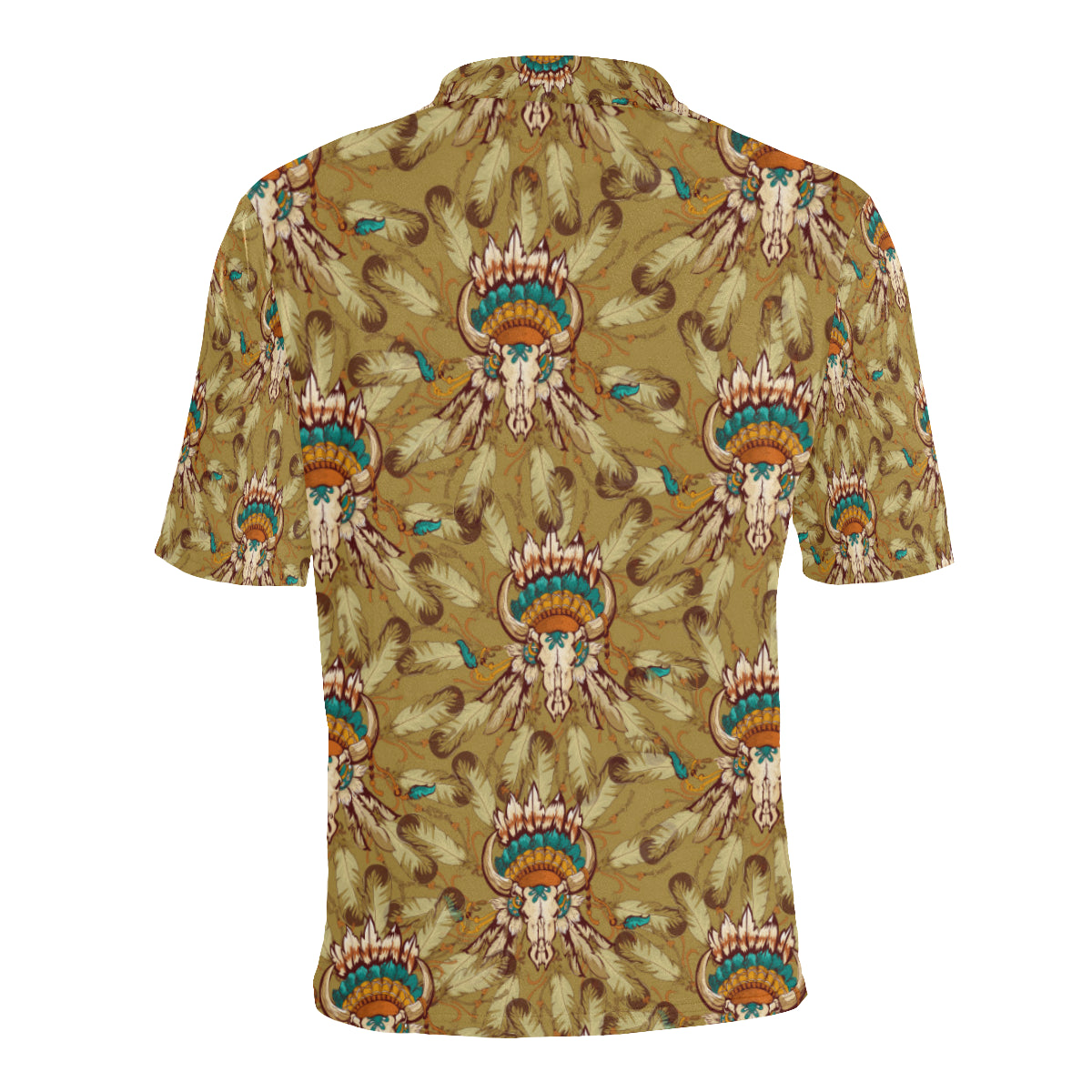 Native Indian Buffalo head Men Polo Shirt