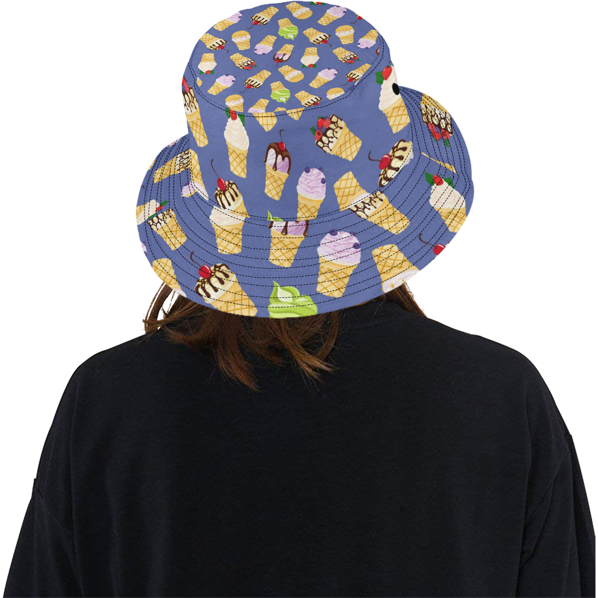 Ice Cream Pattern Print Design IC03 Unisex Bucket Hat