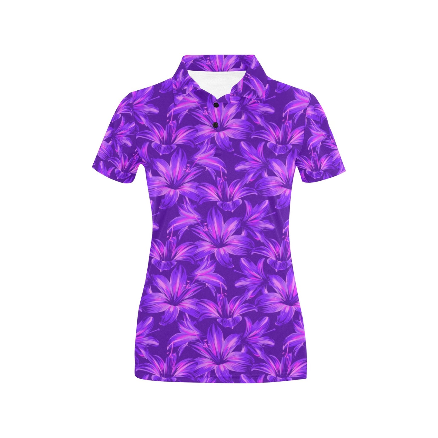 Amaryllis Pattern Print Design AL03 Women's Polo Shirt