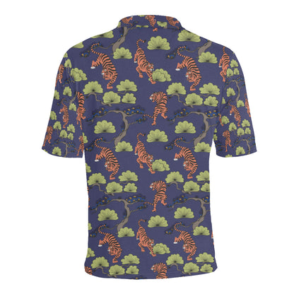 Tiger Pattern Japan Style Men Polo Shirt
