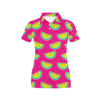 Watermelon Pattern Print Design WM04 Women's Polo Shirt