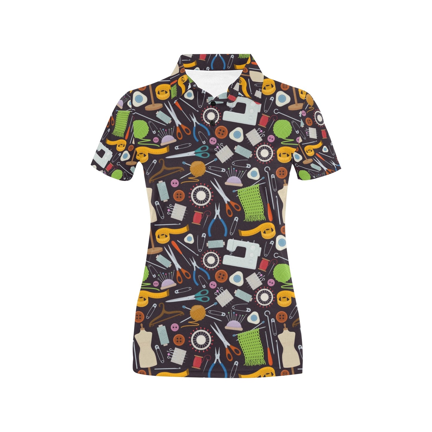Sewing Equipment Print Design LKS308 Women's Polo Shirt