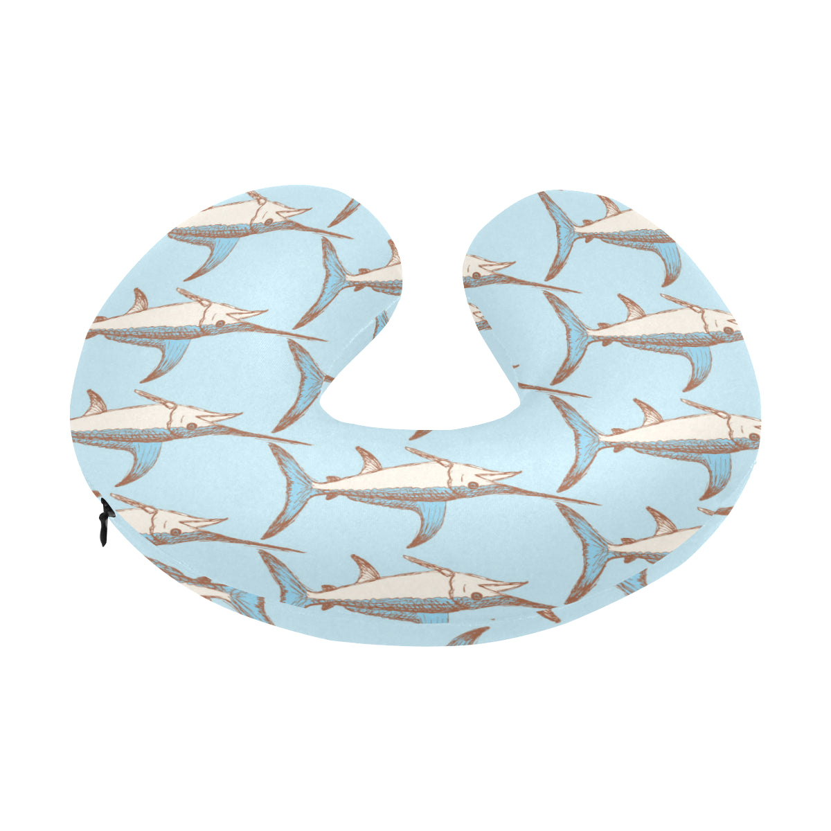 Swordfish Pattern Print Design 01 U-Shaped Travel Neck Pillow