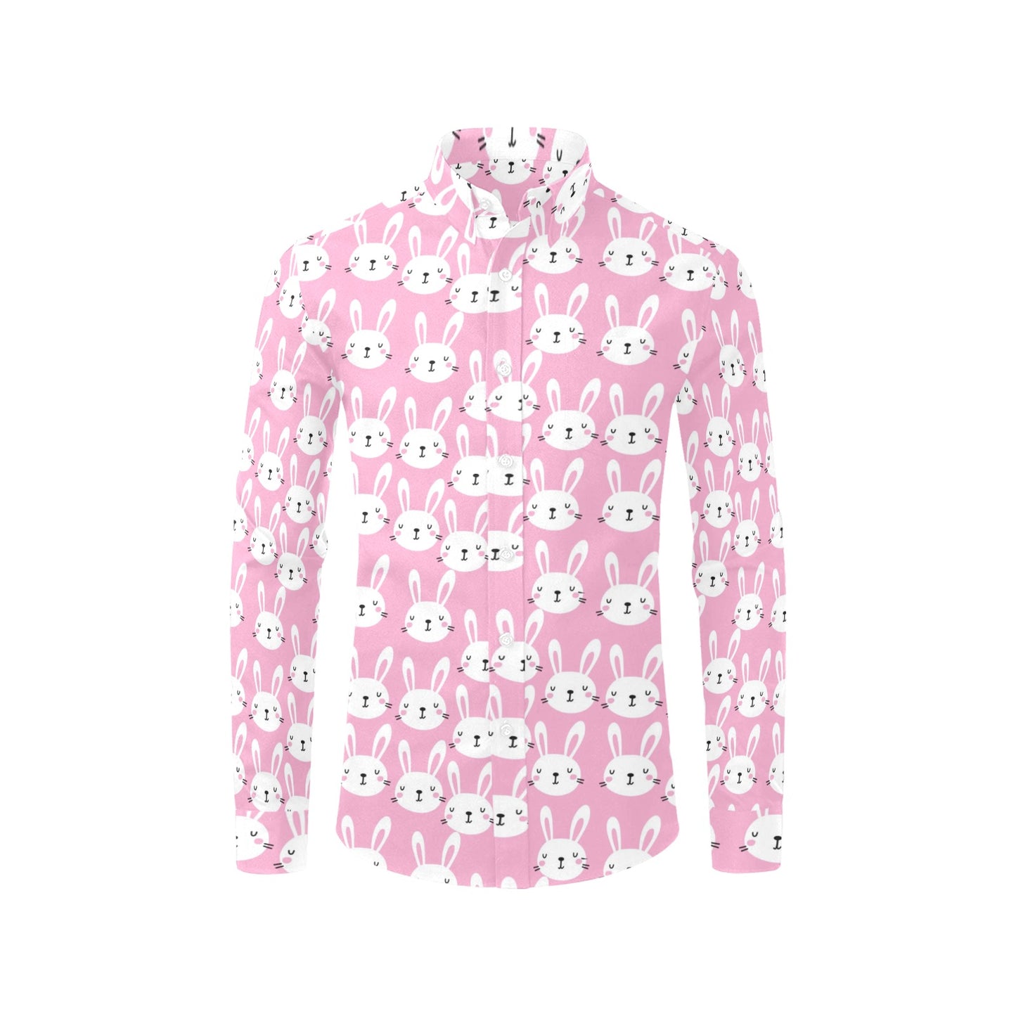Rabbit Print Design LKS401 Men's Long Sleeve Dress Shirt
