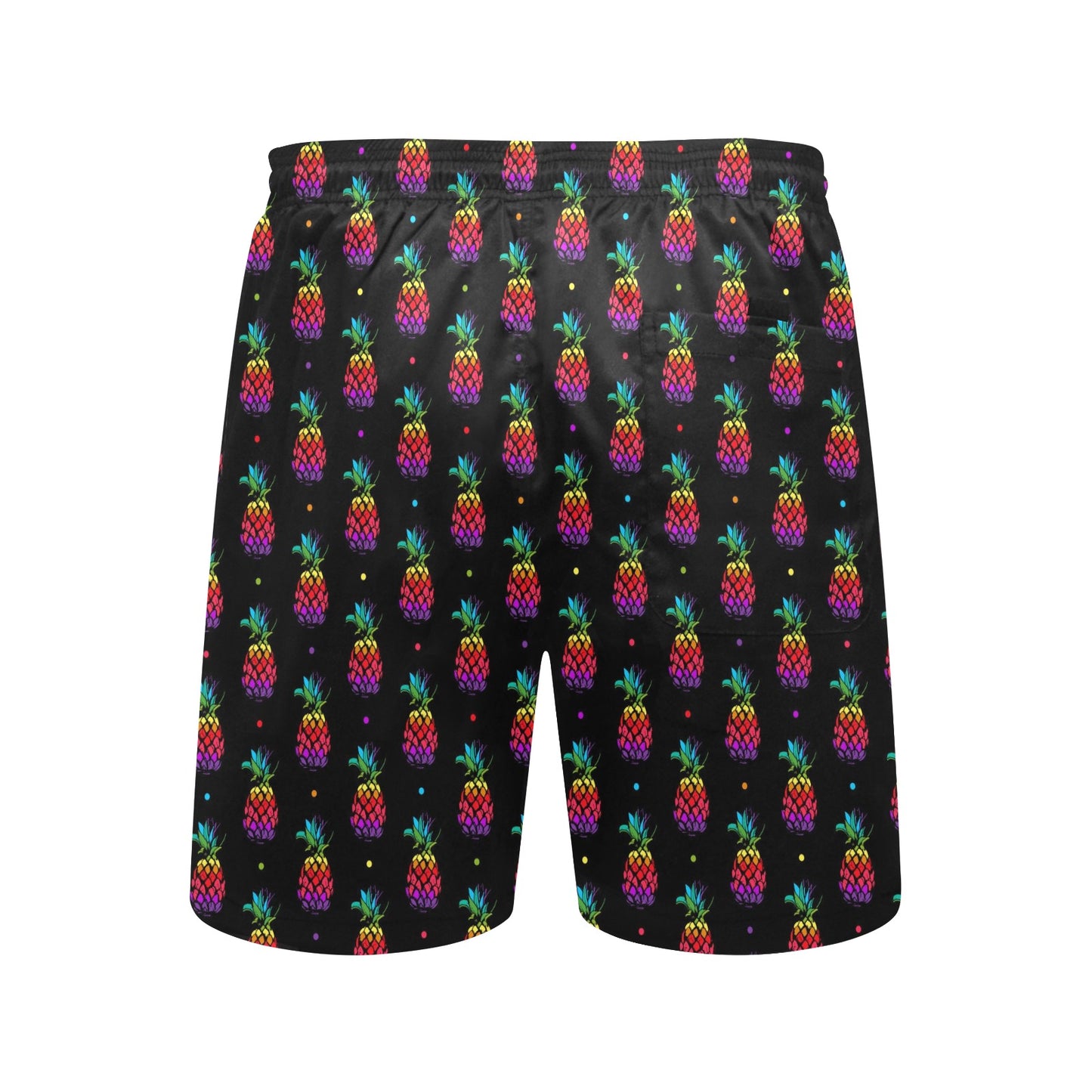 Pineapple Rainbow Dot Print Men's Swim Trunks Beach Shorts