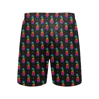 Pineapple Rainbow Dot Print Men's Swim Trunks Beach Shorts