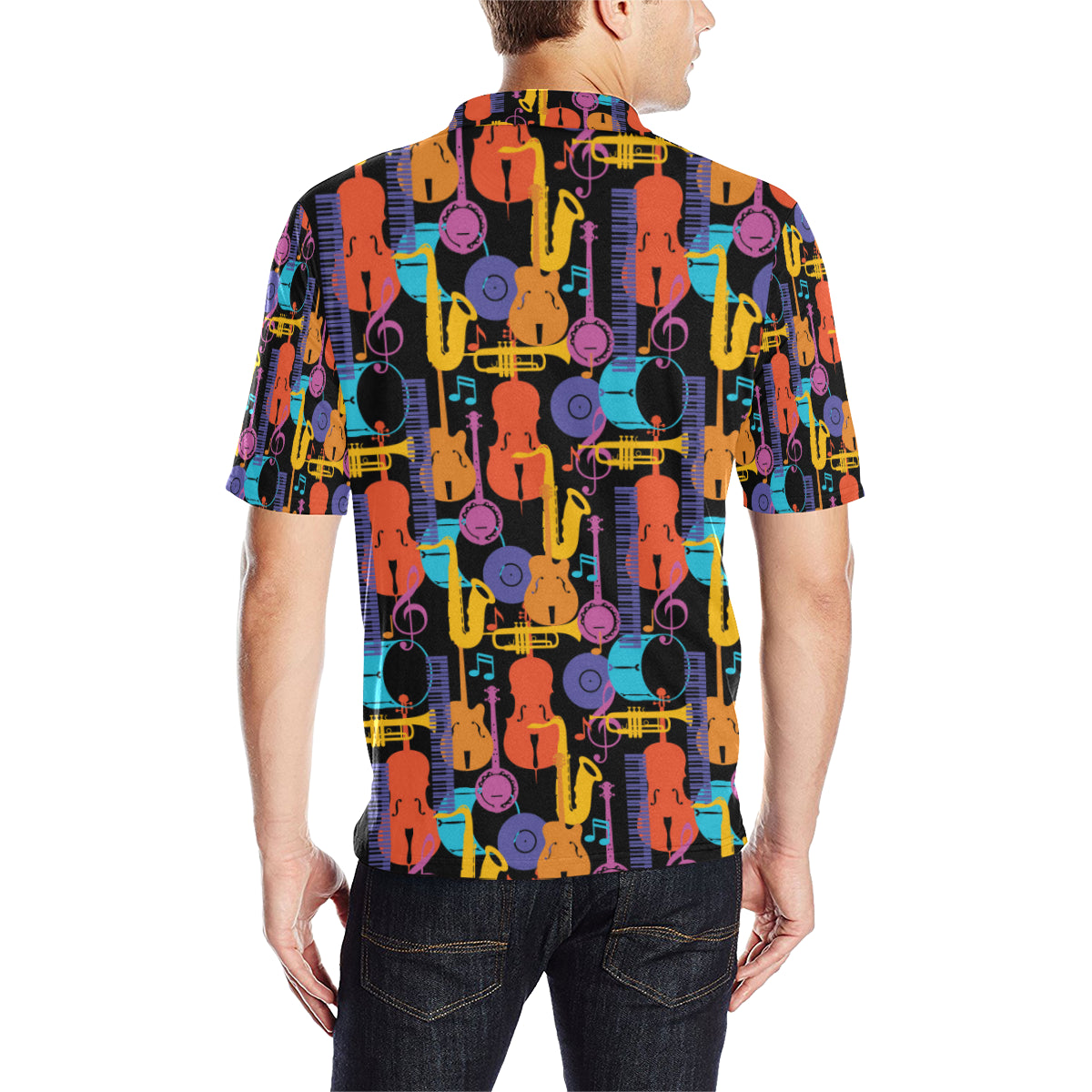 Jazz Pattern Print Design 03 Men Polo Shirt