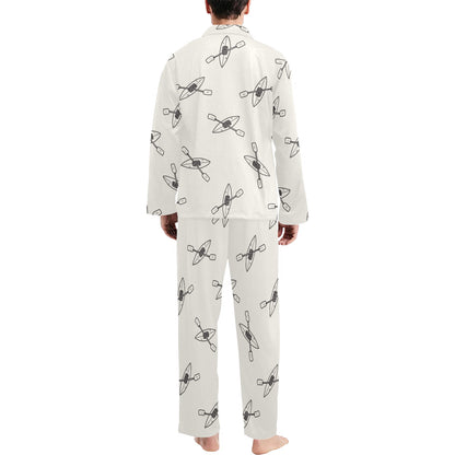 Kayak Pattern Print Design 01 Men's Long Pajama Set