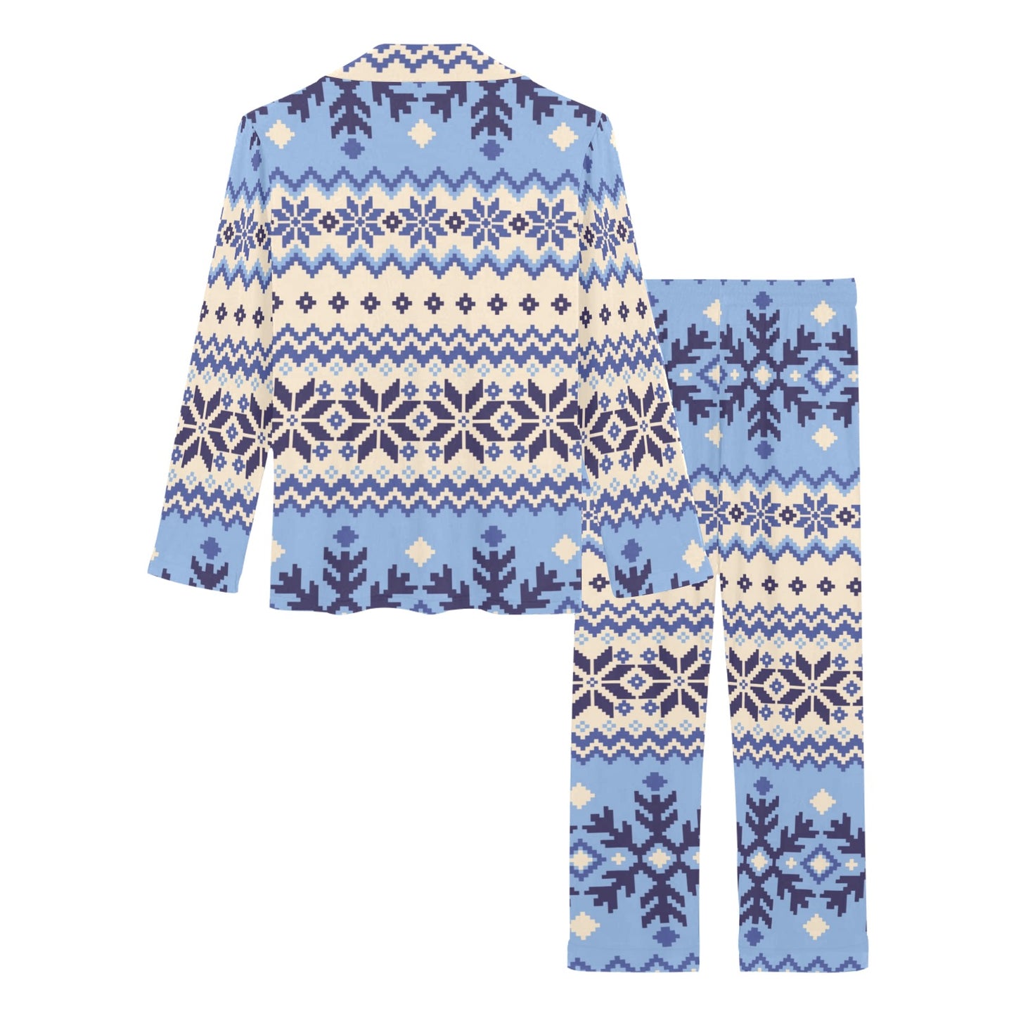 Nordic Pattern Print Design A03 Women's Long Pajama Set