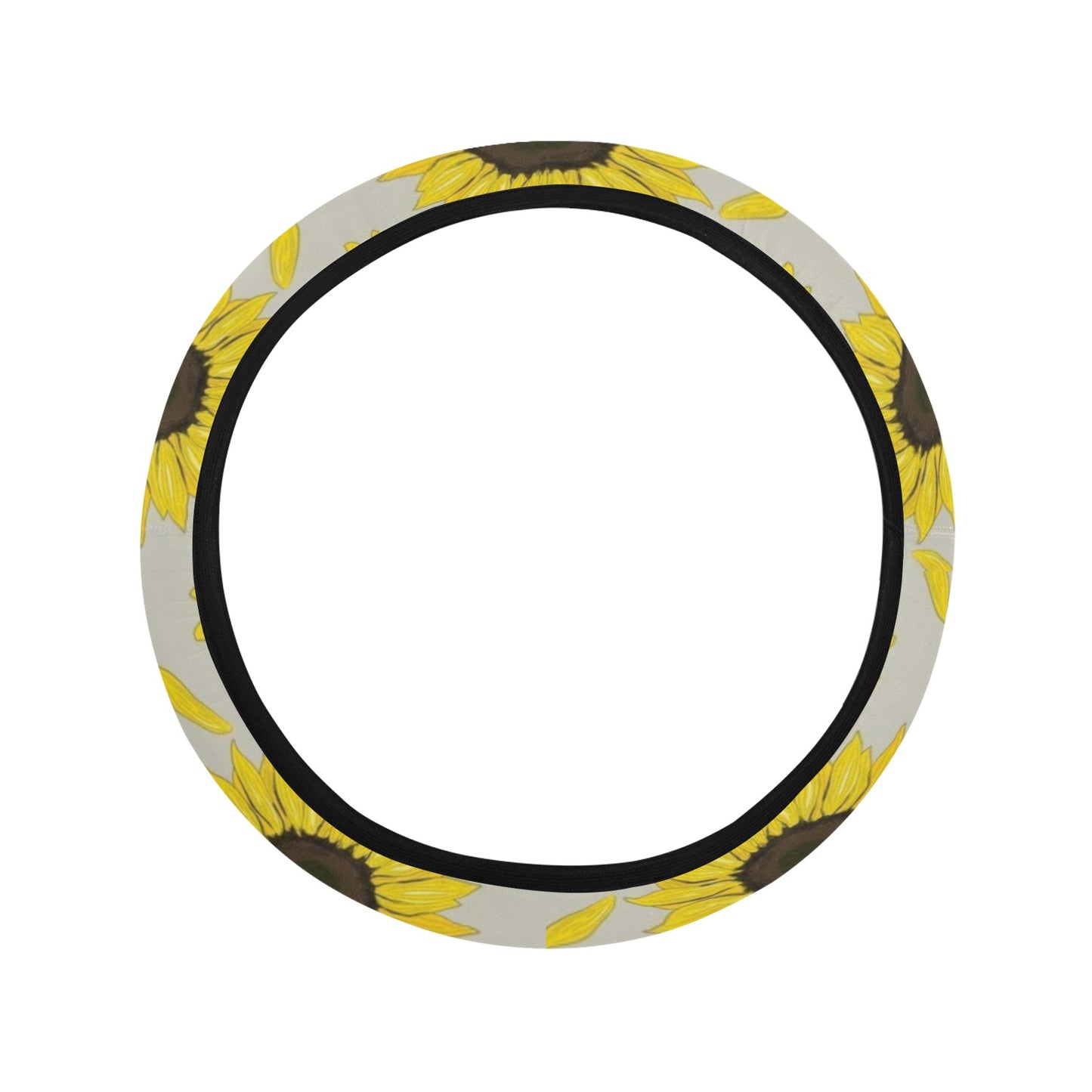 Sunflower Print Design LKS309 Steering Wheel Cover with Elastic Edge