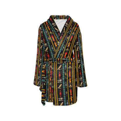 Eye of Horus Egypt Style Pattern Women's Fleece Robe
