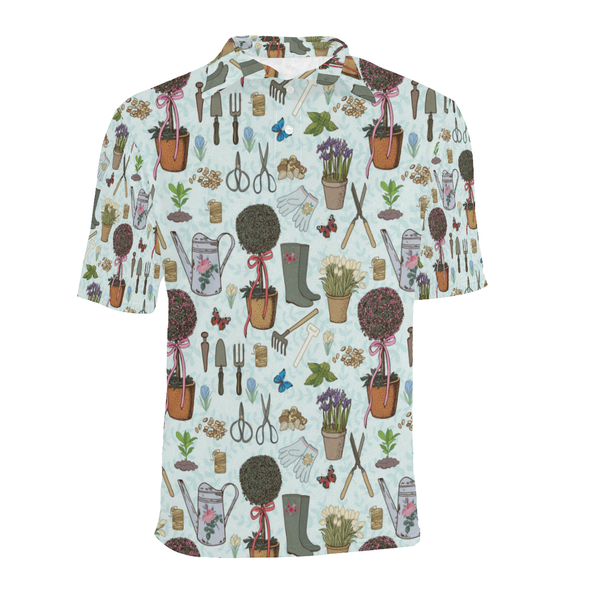 Gardening Pattern Print Design G01 Men Polo Shirt