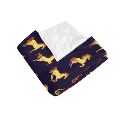 Gold Horse Pattern Premium Quilt