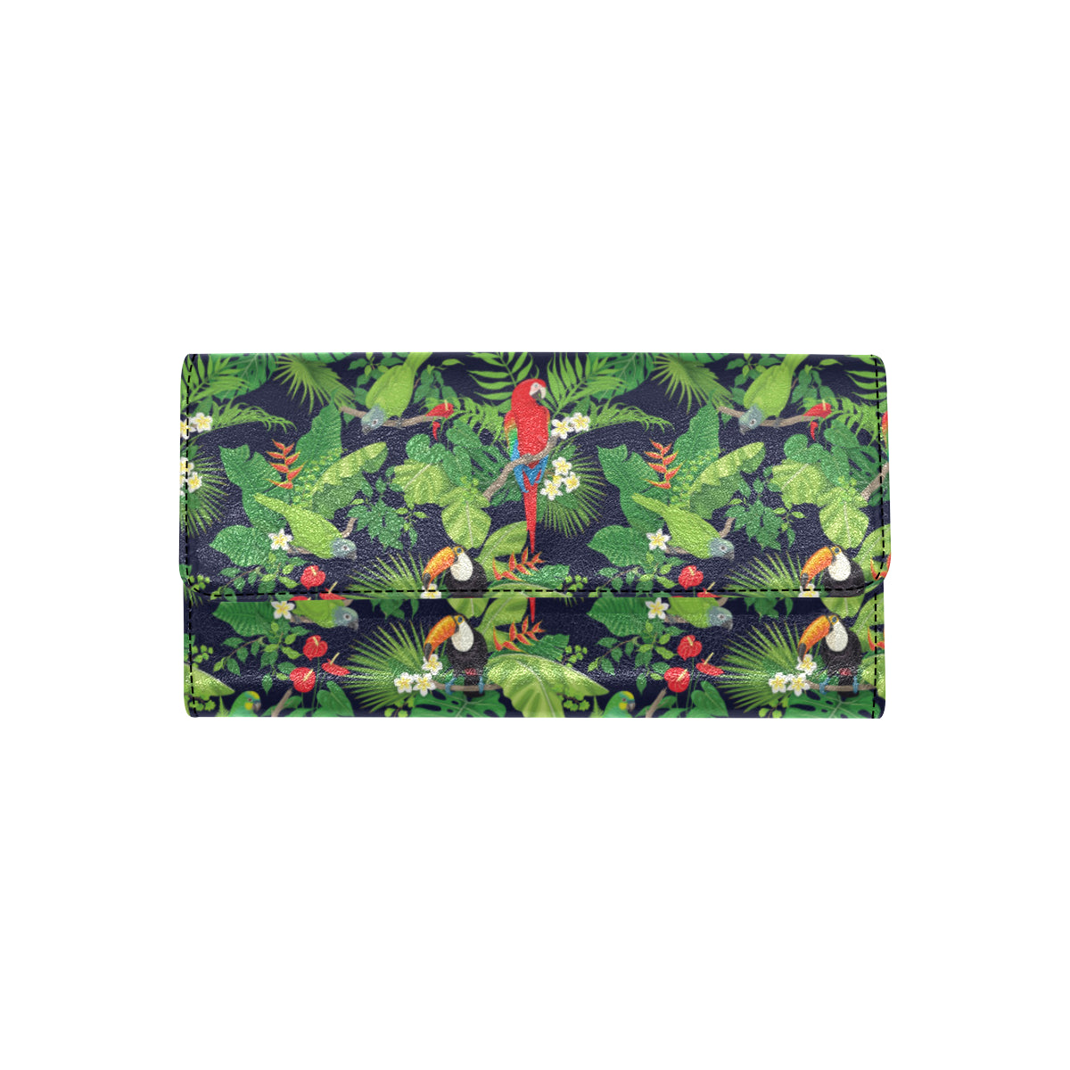 Rainforest Parrot Pattern Print Design A03 Women's Trifold Wallet