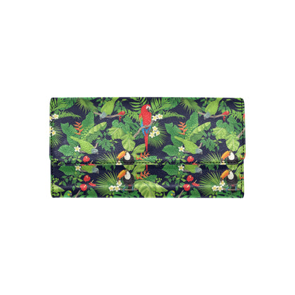 Rainforest Parrot Pattern Print Design A03 Women's Trifold Wallet