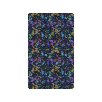 Dragonfly With Floral Print Pattern Rubber Doormat