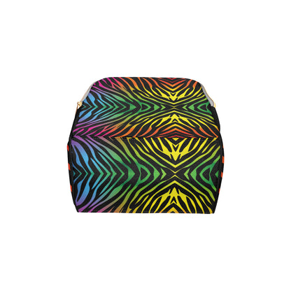 Rainbow Zebra Themed Print Diaper Bag Backpack