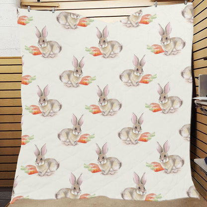 Rabbit Pattern Print Design 01 Premium Quilt