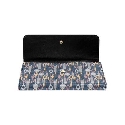 Cooking Kitchen Tools Pattern Print Design 05 Women's Trifold Wallet