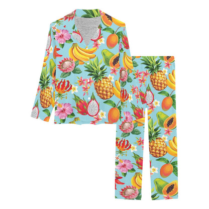 Tropical Fruits Pattern Print Design TF01 Women's Long Pajama Set