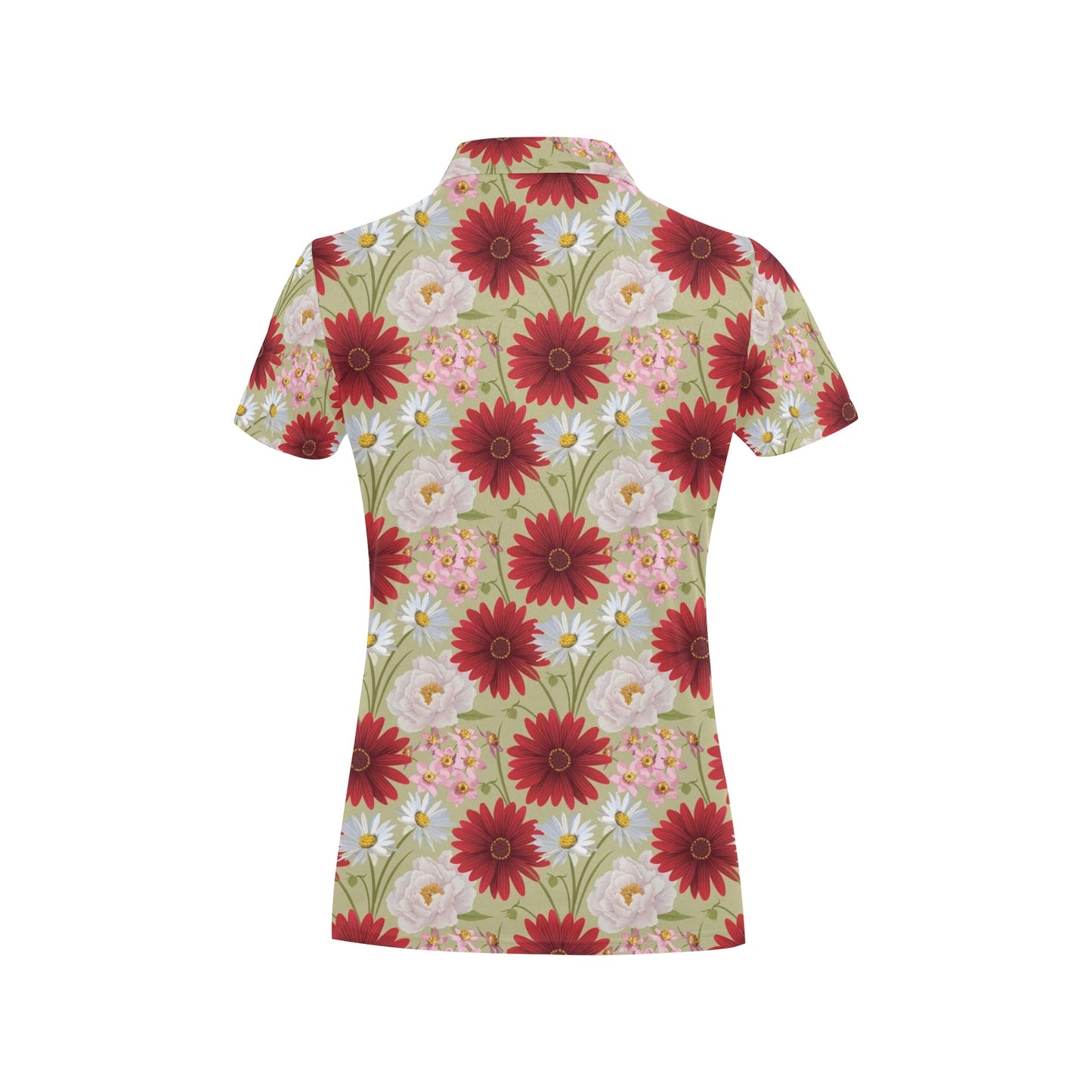 Gerberas Pattern Print Design GB07 Women's Polo Shirt