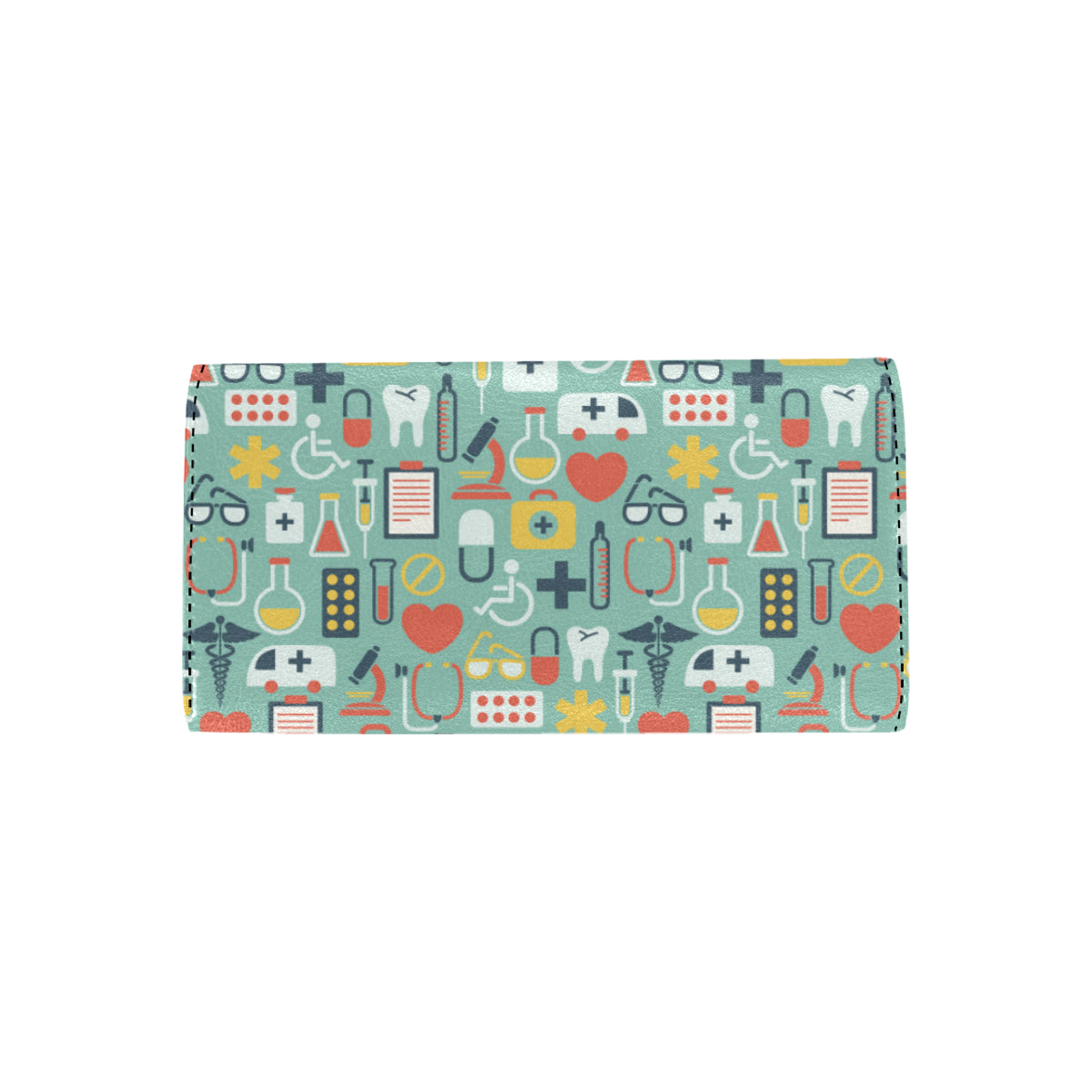 Medical Pattern Print Design 02 Women's Trifold Wallet