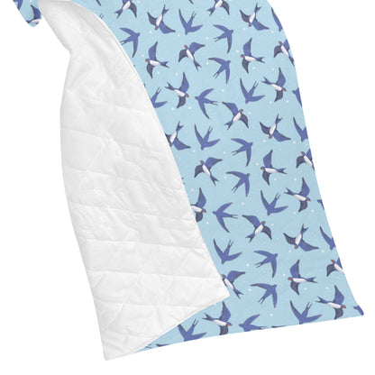 Swallow Bird Pattern Print Design 06 Premium Quilt