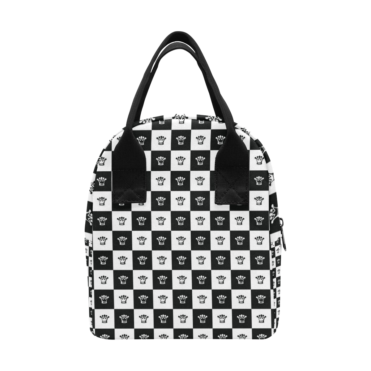 Checkered Flag Crown Pattern Insulated Lunch Bag