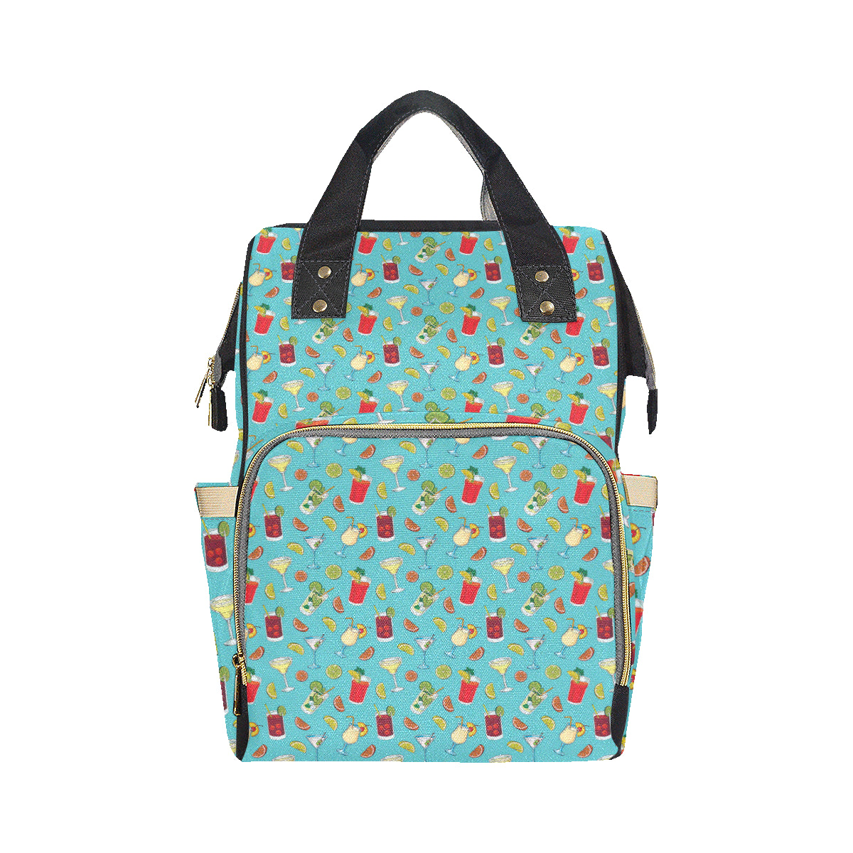Cocktail Pattern Print Design 05 Diaper Bag Backpack