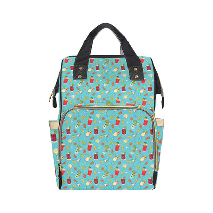 Cocktail Pattern Print Design 05 Diaper Bag Backpack