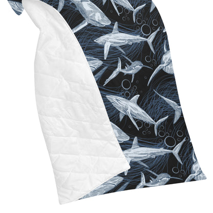Shark Print Pattern Premium Quilt