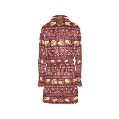 Burrito Taco Print Design LKS302 Women's Fleece Robe