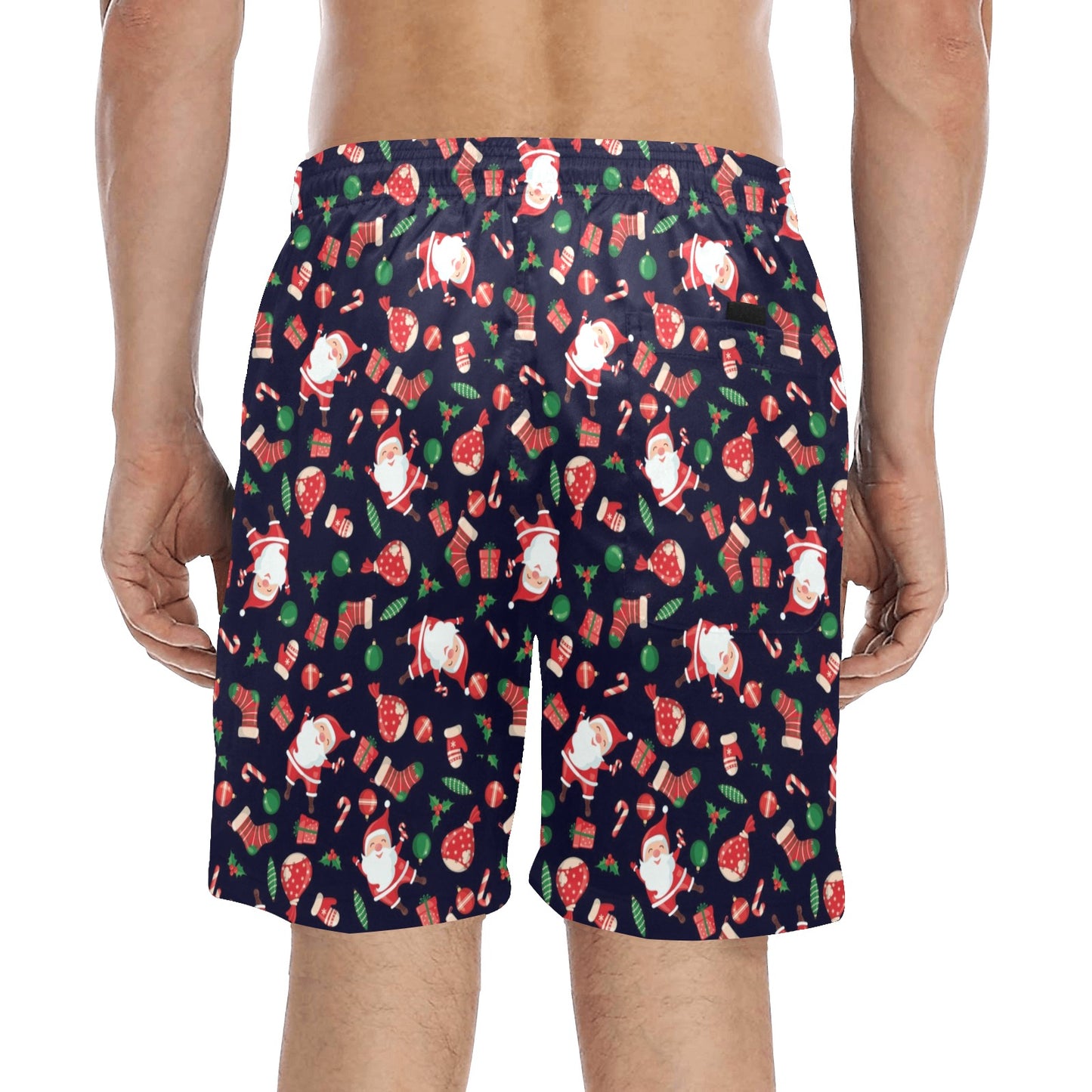 Santa Christmas Themed Print Design LKS304 Men's Swim Trunks Beach Shorts