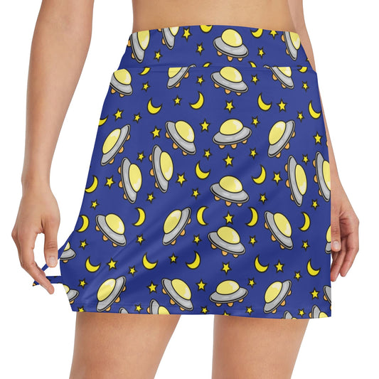 UFO Print Design LKS309 17" Golf & Pickleball Skort with Pockets